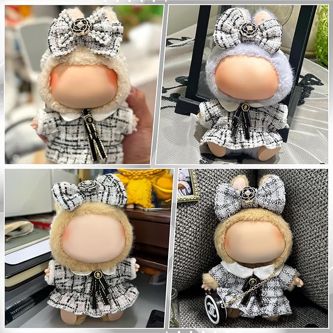 Clothes Fit for 17CM Doll, Fashion Doll Clothes Outfit Set Cute Theme Designer Toys Dress Accessories for Collector Fans Display (White Tweed Jacket)