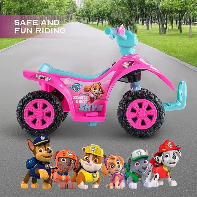 Paw Patrol - Skye 6V Quad for Kids - Powerful and Safe Ride-On Toy with Rechargeable Battery - Forward and Reverse Driving - Max Weight Capacity of 55 LBS - Ages 2-3 Years