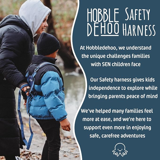 Hobble De Hoo XL Autism Safety Harness for Kids & Teens 7+ | Walking Safety Vest with Grab Handles & Reflective Strips