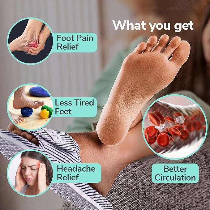 Acupressure Massage Slippers for Plantar Fasciitis & Neuropathy Relief – Shiatsu Reflexology Foot Massager Sandals with Magnetic Therapy, Acupuncture Point Map, for Men & Women