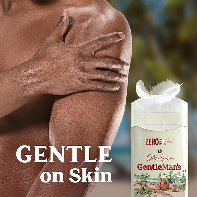 Old Spice GentleMan's Aluminum Free Dry Feel Deodorant for Men,24/7 Lasting Freshness,Gentle on Skin with Skin Conditioners,Eucalyptus + Coconut Oil Scent,3.0 oz,(Pack of 6)