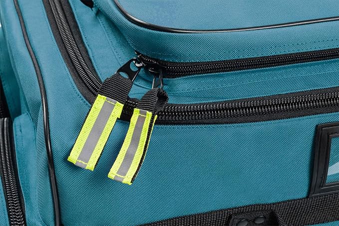 Scherber Fully Stocked First Responder Ultimate Professional EMT/EMS Trauma Kit | HSA/FSA Approved | w/10+ Compartments, Zippered Pockets, Dividers, Oxygen Access & 260+ First Aid Supplies (Blue)
