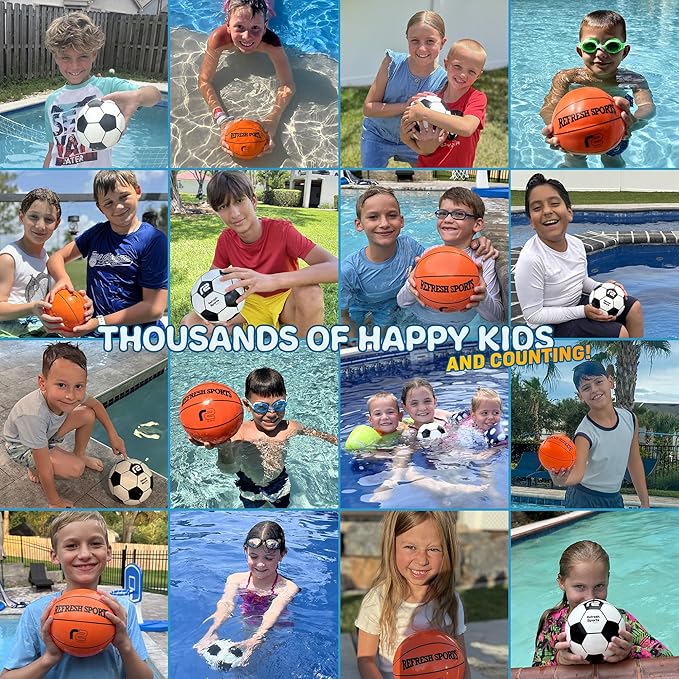 Aqua Dive Pool Ball Basketball – Best Water Pool Toys for Kids All Ages – Dribble & Pass Underwater – Watermelon Game - Toy Gifts for Boys & Girls Age 8 9 10 11 12+ Outdoor Beach Toys for Summer Fun