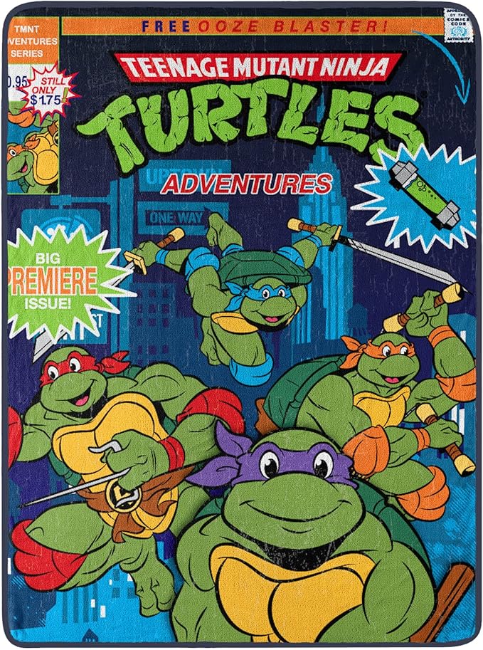 Northwest Teenage Mutant Ninja Turtles Micro Raschel Throw Blanket, 46" x 60", Ooze Blaster