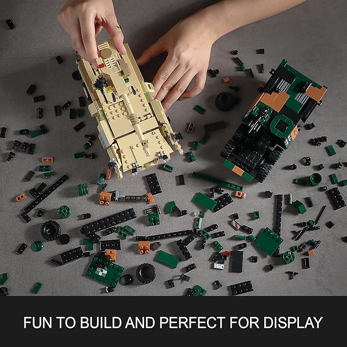 Boxer & Stryker Military Vehicles Building Sets Compatible with Lego, Armored Tank Model Kit for Kids, Great Army Toys for Boys and Girls, Teens Ages 8+