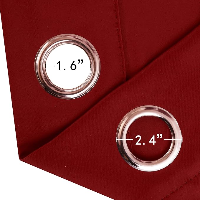 LEMOMO Red Thermal Blackout Curtains/52 x 72 Inch/Set of 2 Panels Room Darkening Curtains for Bedroom