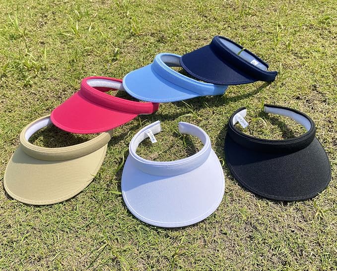 2 Pack Sun Visor Hats Women Men Clip On Wide Brim Visors Hat Outdoor Sports Golf Beach Travel Tennis Caps