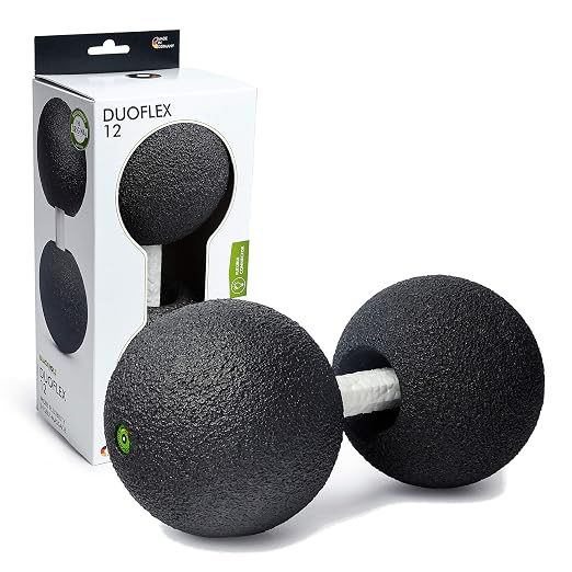Blackroll DUOBALL 08 – Double Massage Ball for Back, Neck, and Shoulders – Compact Self-Massage Tool for Muscle Relaxation, Mobility & Recovery, Black, 6.3" x 3.2"