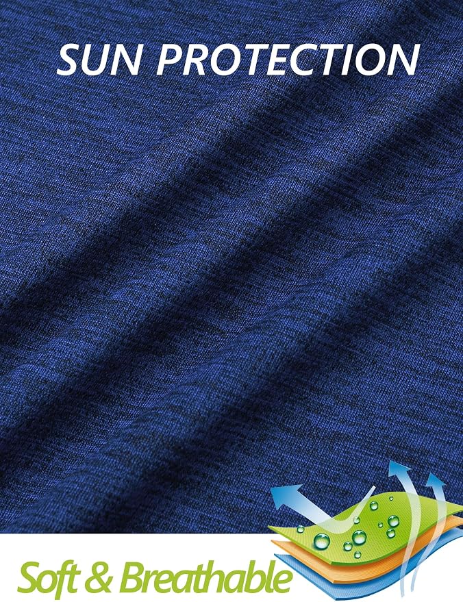 MAGCOMSEN Women's UPF 50+ Sun Shirts Long Sleeve 1/4 Zip Pullover Quick Dry Workout Hiking Tops Running Athletic Shirts