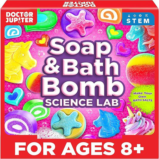 Doctor Jupiter Soap & Bath Bomb Science Lab for Kids Ages 8-9-10-11-12 | Birthday Gift Ideas for 8+ Years Old Boys & Girls | Learning & Educational Kits