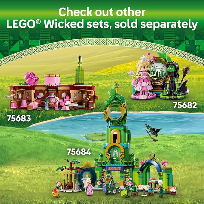 LEGO Wicked Glinda, Elphaba & Nessarose at Shiz University Building Toys - Gifts for Birthdays - Wicked Toys for Kids, Girls & Boys, Age 7+ - 75681
