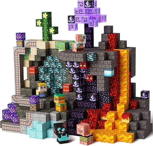 idoot 150PCS Magnetic Blocks Building Toys for Kids Ages 3+, STEM Sensory Toys Grotto Building Set, for Toddler Boys & Girls (0.8inch)