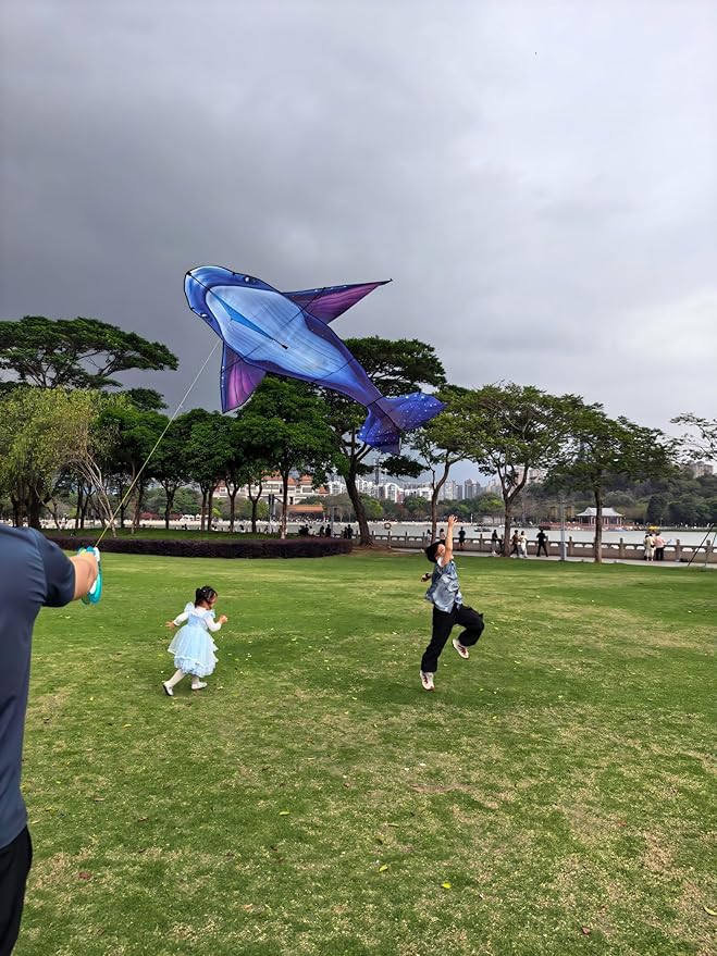 Giant Whale Kite for Adults and Kids, 9.51ft×6.40ft, Easy to Fly Large Beach Park Lawn Kites for Outdoor Games and Activities