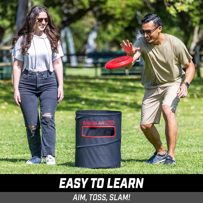 GoSports Collapsible Portable Disc Slam Game for Teens & Adults - 4-Player Team Game for Beach Party, Campsite, Family Cookout and Picnic - Classic or PRO