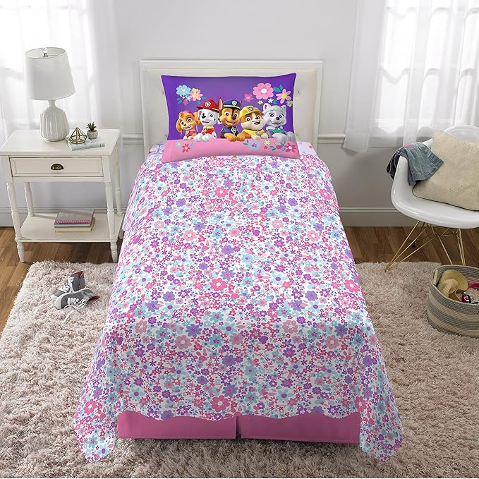 Paw Patrol Girls Kids Bedding Super Soft Microfiber Sheet Set, Twin, (Official) Nickelodeon Product By Franco