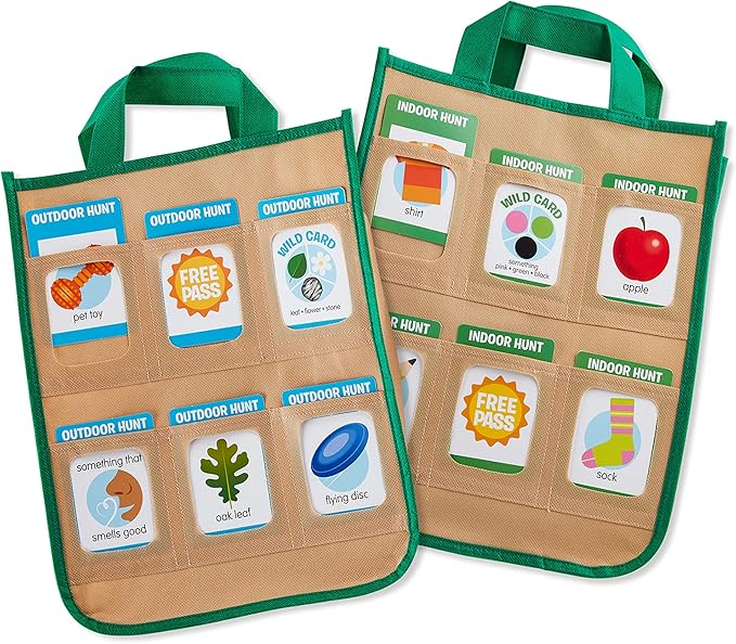 Melissa & Doug Let’s Explore Indoor/Outdoor Scavenger Hunt Play Set – 80 Double-Sided Cards