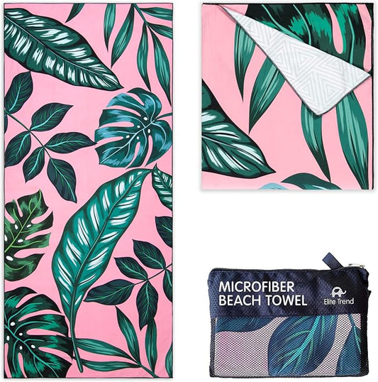 Quick Dry Towel Extra Large 78x35 Inch - Microfiber Beach Towel - Perfect for Beach, Travel, Swimming, Pool, Yoga, Hiking, Camping - Lightweight, Fast Drying, Compact for Adults (La Fashion)