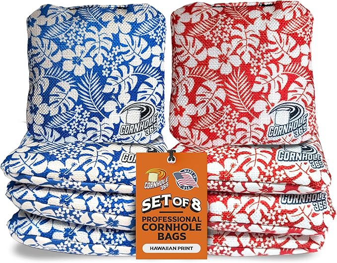 Cornhole365 - Stick & Slide - Professional Corn Hole Bag - Heavy-Duty Double-Stitched Polyester Fabric & Resin Filling for All-Weather - Versatile Regulation Size Cornhole Bean Bags - Set of 8