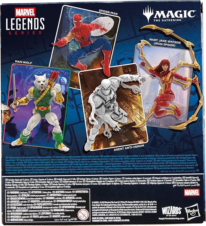 Marvel Legends Series Magic: The Gathering Agent Anti-Venom, 6-Inch Spider-Man Action Figure Toy & Exclusive Foil Collectible Card Game Trading Card