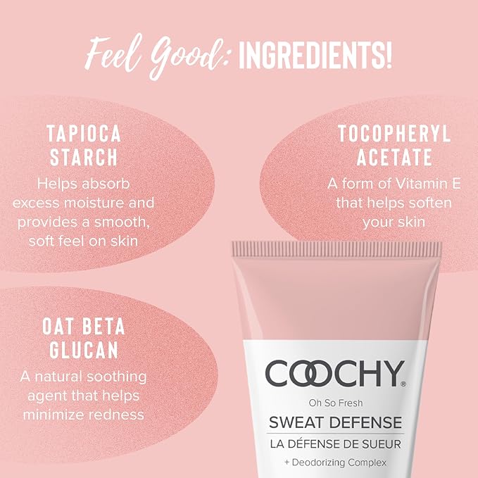 Coochy Sweat Defense Intimate Protection Lotion | Calming Feminine Care Cream Deodorizer | Peony Prowess, 3.4 oz