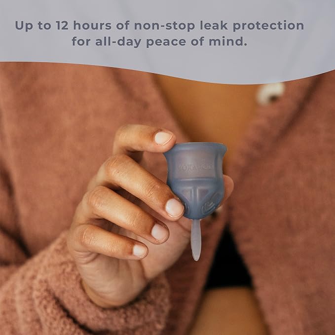 VOXAPOD Menstrual Cup Large Size with Case - #1 Active Cup - Wear for 12 Hours - Most Comfortable, Easy Removal, Leak-Proof - Reusable Period Cup Medical-Grade Silicone - Heavy Flow