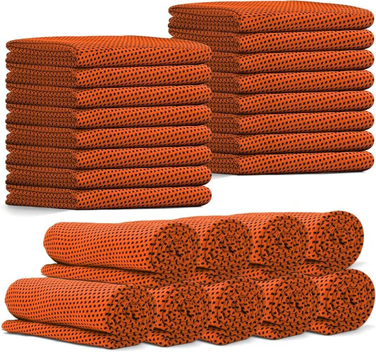 24 Pack Cooling Towels Bulk for Neck and Face 40"x12" Ice Cooling Sweat Rags Microfiber Soft Breathable Soft Chilly Towel for Yoga Golf Sport Running