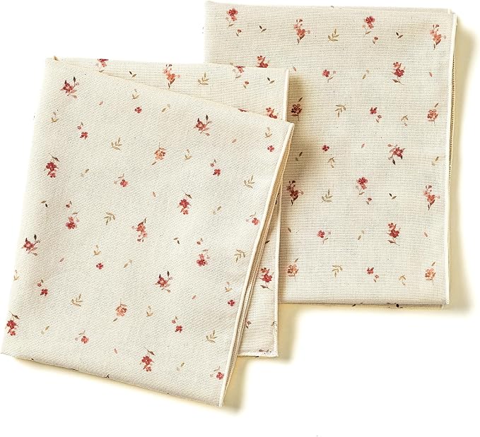 Korean Sochang Cotton Muslin Kitchen Towels, Set of 2 (Peony) | Made with Korea's traditional Sochang muslin, softens & tightens with each wash, Oeko-Tex certified print, bleach-free