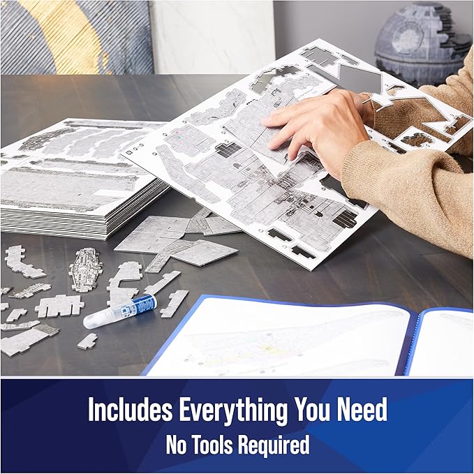 4D Build, Star Wars Deluxe Imperial Star Destroyer 3D Model Kit, Fantasy Collectible, Adult Puzzle, for Ages 12 & Up