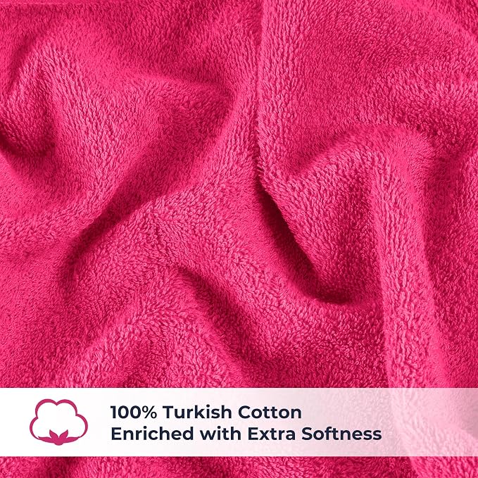 NUKURA 12” x 40” Gym Sweat Towel, 450 GSM, 100% Cotton, High Absorbency, Extra Soft & Quick Dry Workout, Yoga, Pickleball, Padel, Fitness Towel – Pink