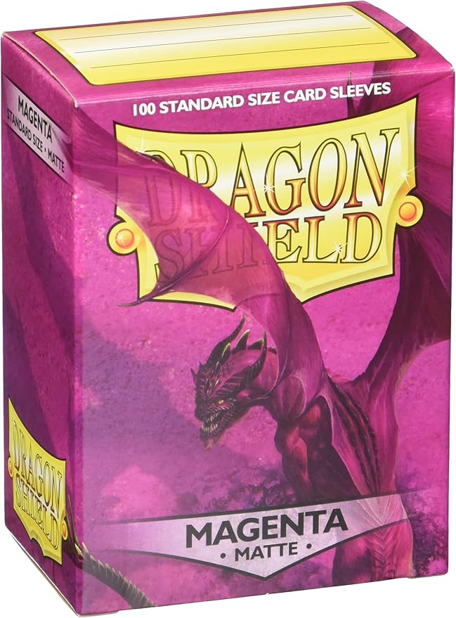Dragon Shield | Standard Size Card Matte Sleeves | 100 CT - Smooth & Tough Premium TCG Sleeves | Compatible with Pokemon, Flesh & Blood, One Piece & Magic the Gathering | Magenta - Matte