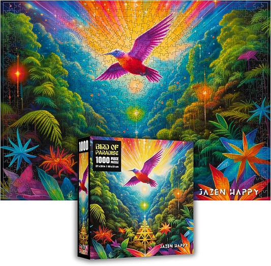 Challenging Jigsaw Puzzle for Adults and Families - 1000 Pieces - Bird of Paradise - Jazen Happy - 27x20 inch - Poster Included Puzzle
