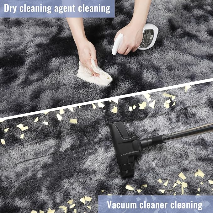 PAGISOFE Abstract Soft Shaggy Rugs for Living Room 5x8 Ft,Tie-Dyed Grey Fluffy Rugs for Kids Room Furry Carpets for Bedroom Room Decor Aesthetic Large Shag Carpet for Boys Girls Dorm Nursery