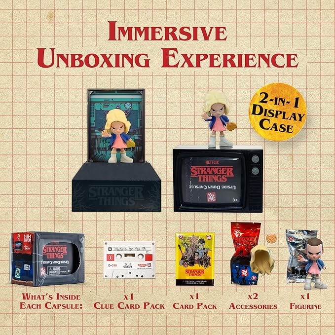 YuMe Official Netflix Stranger Things Surprise Upside Down Capsules Blind Box Action Figure Collectible Gifts for Collectors Toys Merchandise 12 Pack