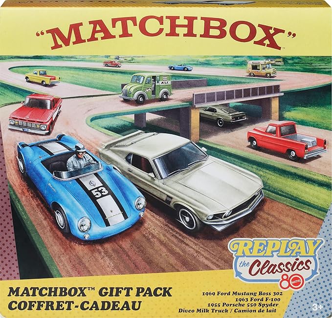 Matchbox Mattel 80Th Anniversary 4-Pack Of Die-Cast 1:64 Scale Toy Cars & Trucks With Moving Parts