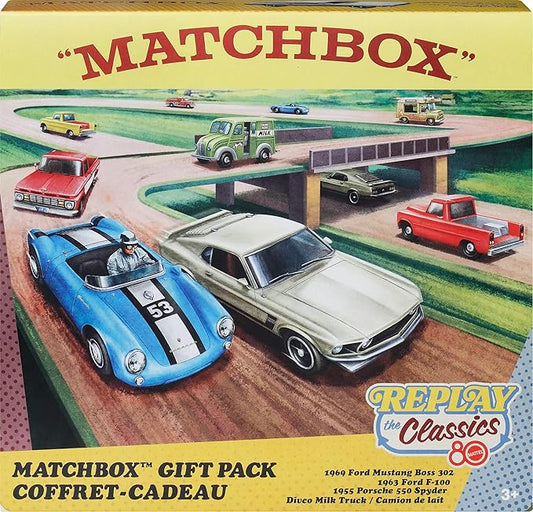 Matchbox Mattel 80Th Anniversary 4-Pack Of Die-Cast 1:64 Scale Toy Cars & Trucks With Moving Parts