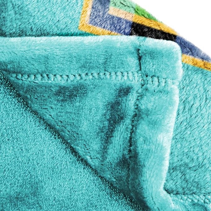 Jay Franco Kids Plush Throw Blanket – Soft & Cozy Fleece Throw for Bedroom & Couch Décor, Official Licensed Product, Teal - Minecraft, 60x90 - Large Blanket