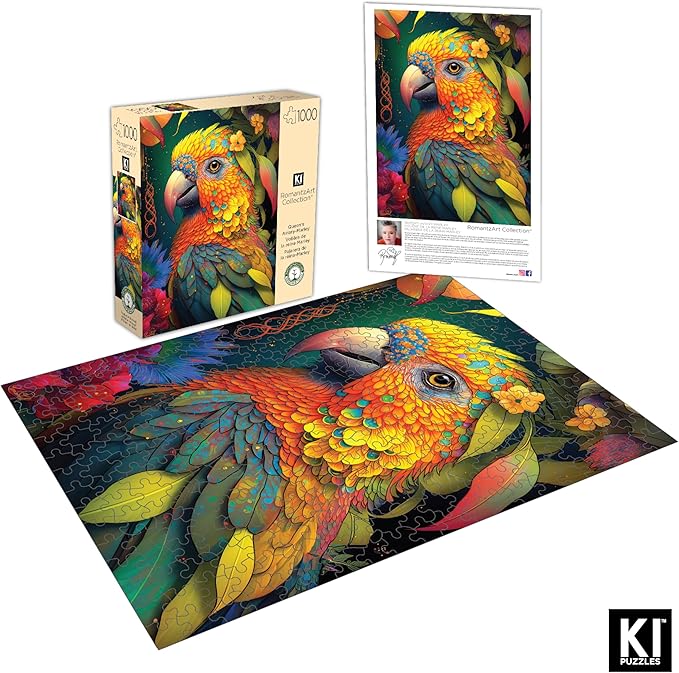 1000 RomantzArt Piece Jigsaw Puzzle for Adults – Queen's Aviary: Marley – Challenging, Hard and Vibrant Gradient Color Puzzle, Gift for Puzzle Lovers, Brain Teaser Home Décor