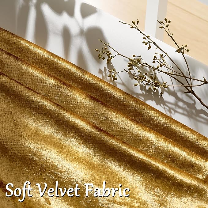 GIGIZAZA Crushed Gold Velvet Throw Pillow Covers 18x18 Pack of 2 | Decorative Pillows for Couch Sofa,280gsm Soft Textured Fabric,Modern Square Pillowcases,Luxury Cushion Covers