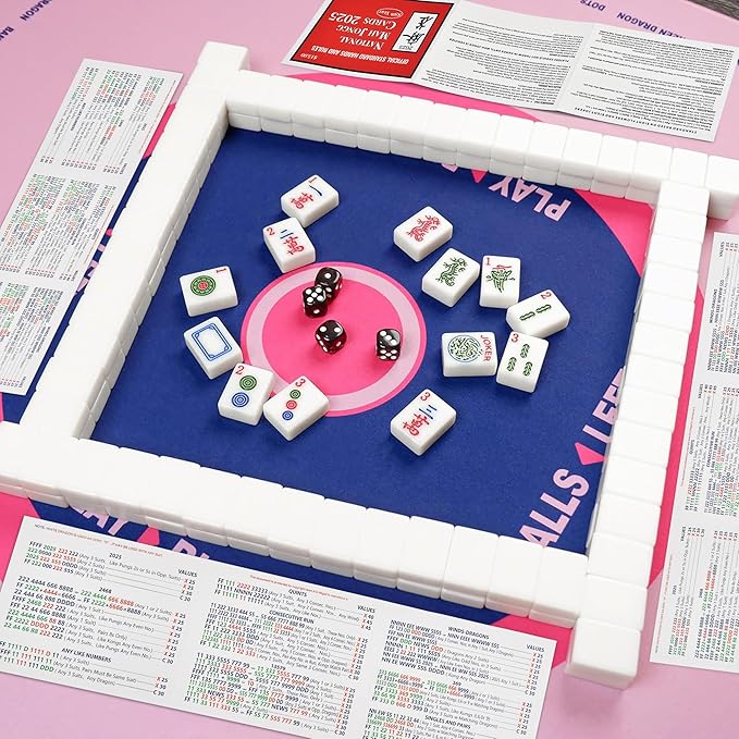 Mahjong Card 2025 Official Revision, 4Pcs Large Size Mah Jongg Card Set for Parties, Game & Outdoor