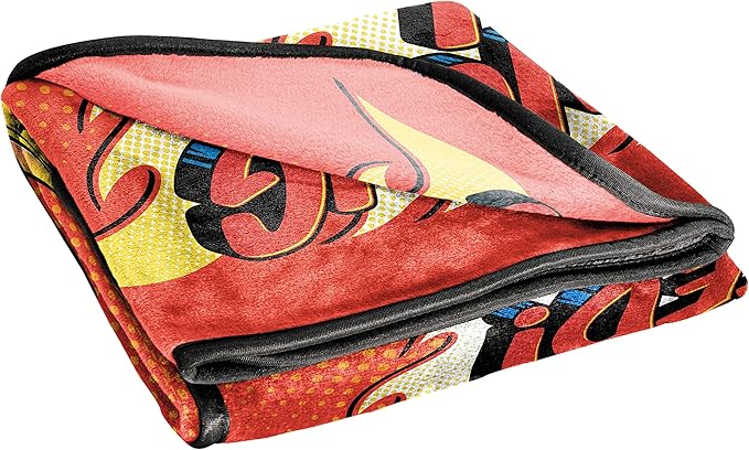 Jay Franco Plush Throw Blanket – 46" x 60" Inches Kids Hero Soft & Cozy Fleece Throw for Bedroom & Couch Décor, Official Licensed Product, Red - Blaze