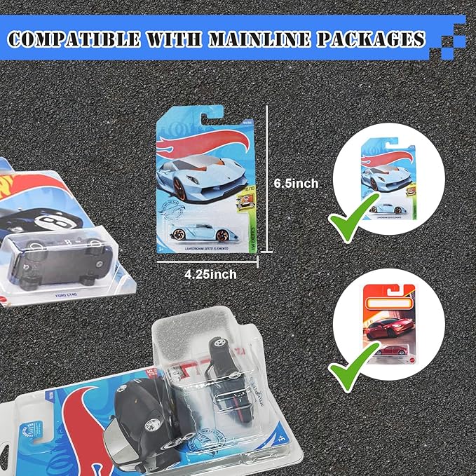 30 Pcs Protector Case Compatible with Hot Wheels Storage Display Case Model Car Display Cases for Hotwheels Case Die Cast Car Clamshell Protector Case Wall Mount