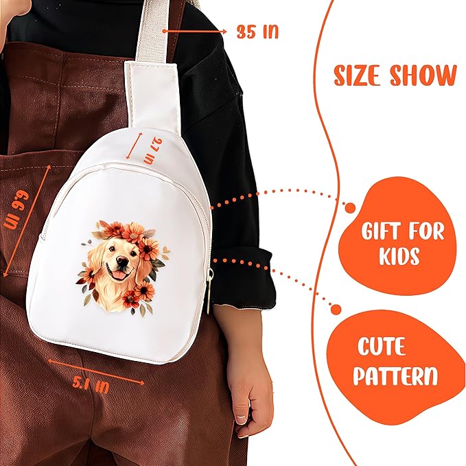 Golden Retriever Mini Sling Bag, Crossbody Bag, Toddler Purse For Kids Girl, Birthday Gift For 4 5 6 7 8 9 10 11 12 Year Old Gifts For Daughter, Granddaughter, Sister, Niece!
