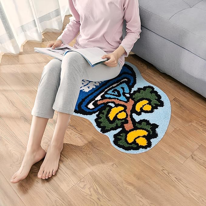B.Duck X POP Sunday Mini Random Mystery Rug Blind Box Carpet, Cute Plush Accent Rug for Bedroom Dorm Desk Home Decor Gift (1 Random Style) (Shake Money Tree Series, Single Box)
