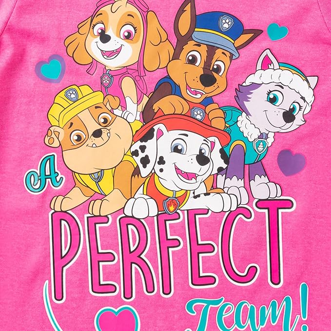 Paw Patrol Nickelodeon Girls Short Sleeve T-Shirt for Toddler and Little Kids