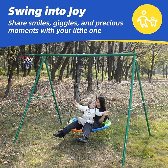 Saucer Tree Swing Seat for Kids 40 Inch Outdoor Round Tree Swing for Children Heavy Duty Safe Durable Easy Install for Backyard