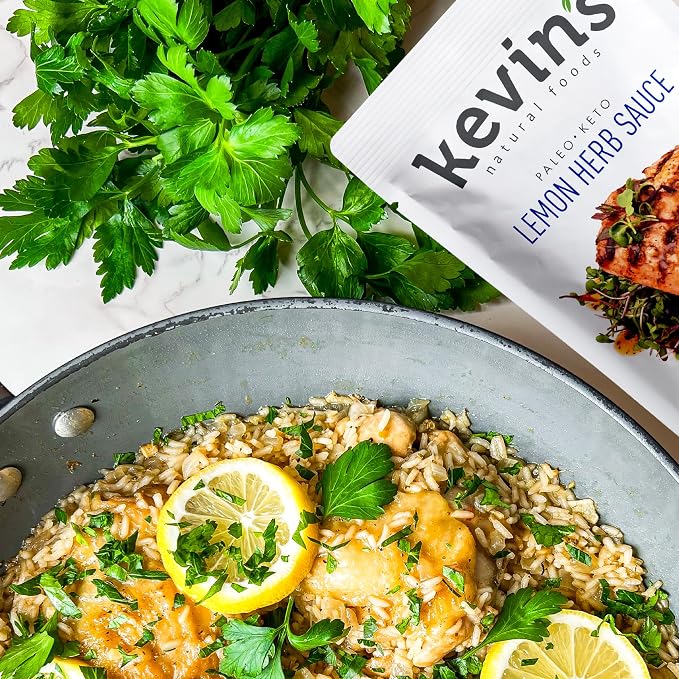 Kevin's Natural Foods Lemon Herb Simmer Sauce, 3 Pack | Paleo Stir-Fry Sauce, Gluten Free, No Preservatives, Non-GMO