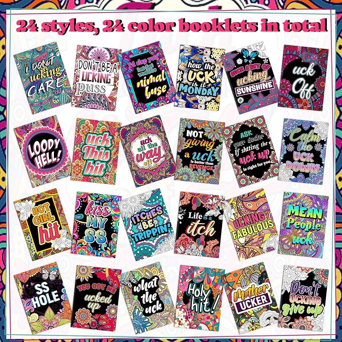 Liliful 144 Pcs Coloring Book Bulk for Adult DIY Art Stress Relief Drawing Book with Patterns, Goodie Bag Filler and Holiday Gifts