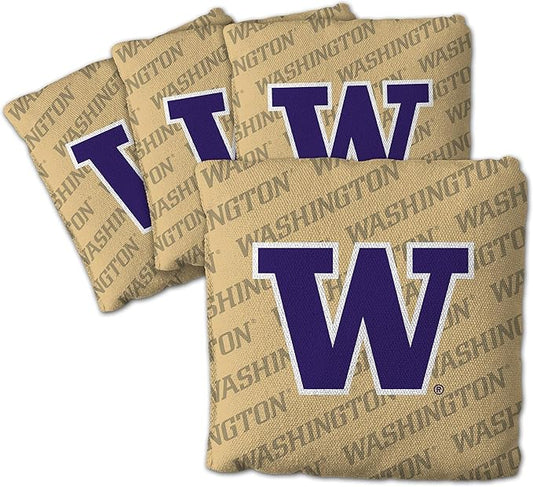 YouTheFan Officially-Licensed NCAA Set of 4 Cornhole Bags - All Weather Regulation 6” x 6” Size - 16oz Weight - Designed in USA