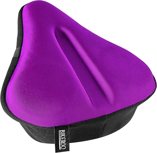 Bikeroo Comfort Bike Seat Cushion - Padded Gel Cover for Exercise, Mountain & Road Bikes, Universal Fit for Peloton & Stationary Bikes