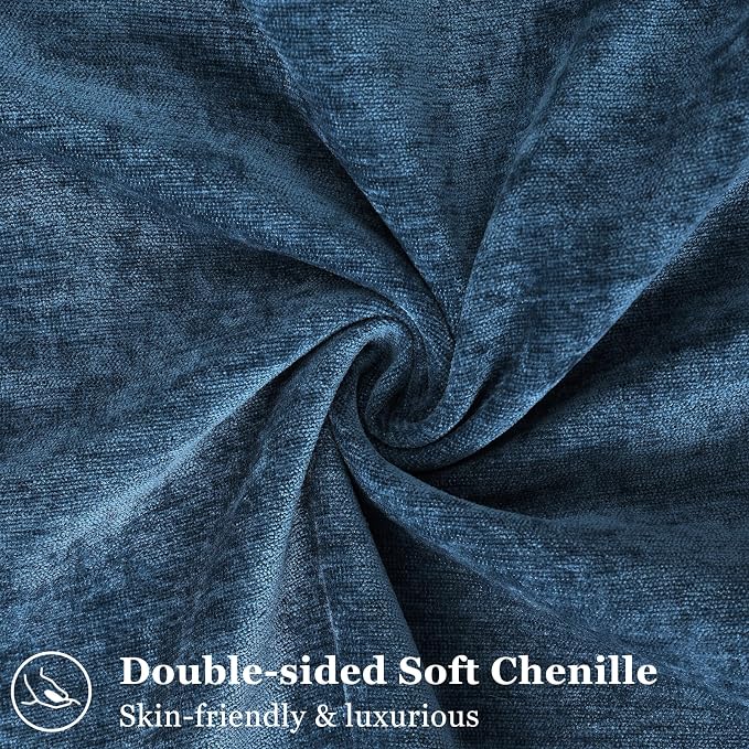 decorUhome Chenille Poseidon Velvet Throw Pillow Covers 18x18 Set of 2 | Fall Soft Couch Decorative Modern Farmhouse Pillow Cases with Elegant Design for Sofa Bed Living Room Home Decor